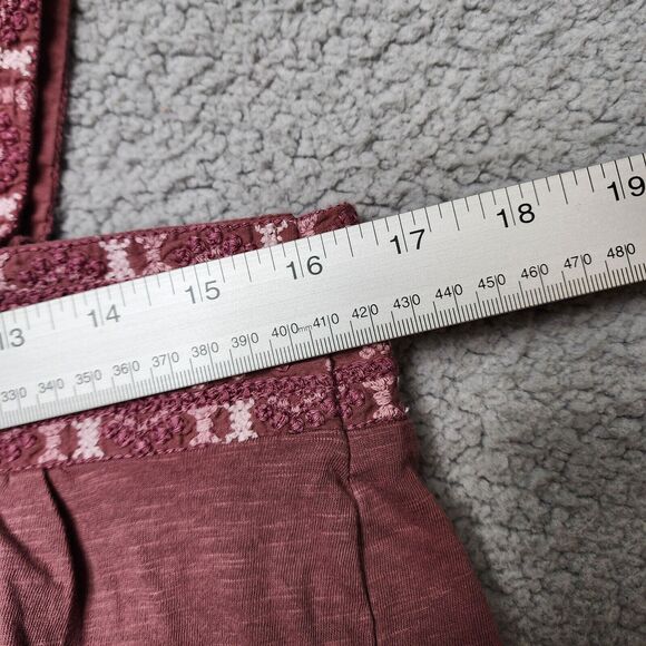 LUCKY BRAND Women's NORDSTROM Embroidered Swingy Wide Strap Rose Cropped Tank - Picture 9 of 10